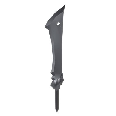 This striking spear features a unique blade design crafted from dark material, symbolizing strength. clipart