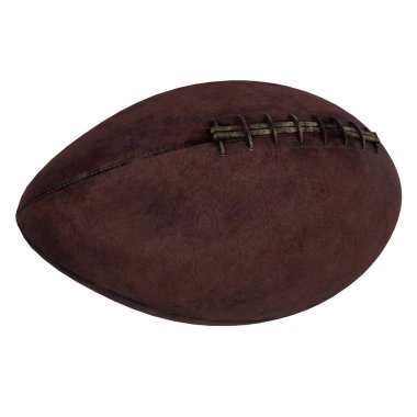 A classic brown rugby ball sits alone against a white background, perfect for display. clipart