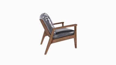 Pürüzsüz tasarım özellikleri olan şık bir koltuğun modern 3 boyutlu tasarımı