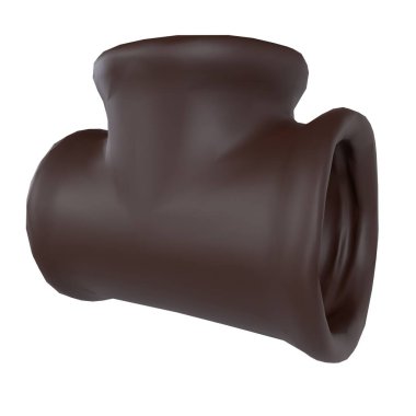 Kahverengi soyut boru montajı pürüzsüz kıvrımlar ve benzersiz hatlarla yapılır..