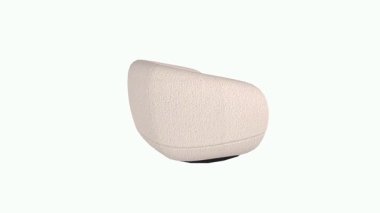 Beyaz arka planda yumuşak, rahat bir koltuğun modern 3D canlandırması