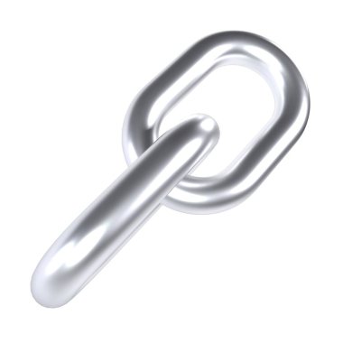 Parlak gümüş bir zincir halka düz kıvrımlı parlak ve modern bir tasarım sergiliyor..