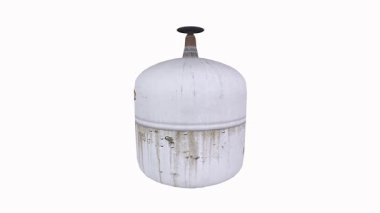 Beyaz arkaplanda benzin deposu