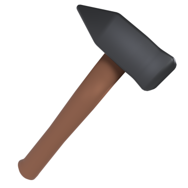 Çekiç beyaz arkaplanda izole edildi