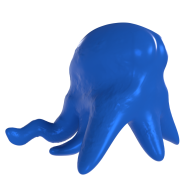 Beyaz arkaplanda 3 boyutlu mavi denizanası görüntüsü