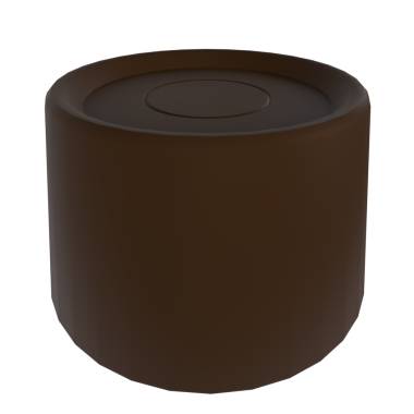 Kahverengi yuvarlak ahşap kutu siyah arka planda izole