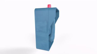 beyaz izole mavi plastik konteyner