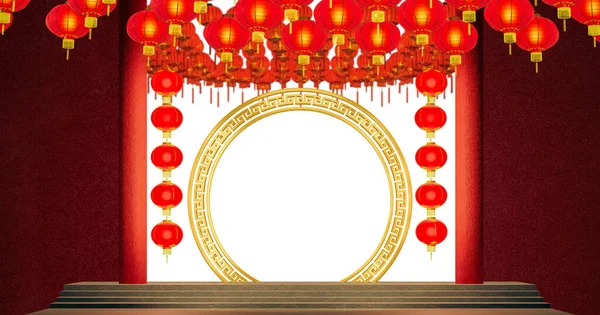 Laternen Beim Chinesischen Neujahrsfest Rendering — Stockfoto