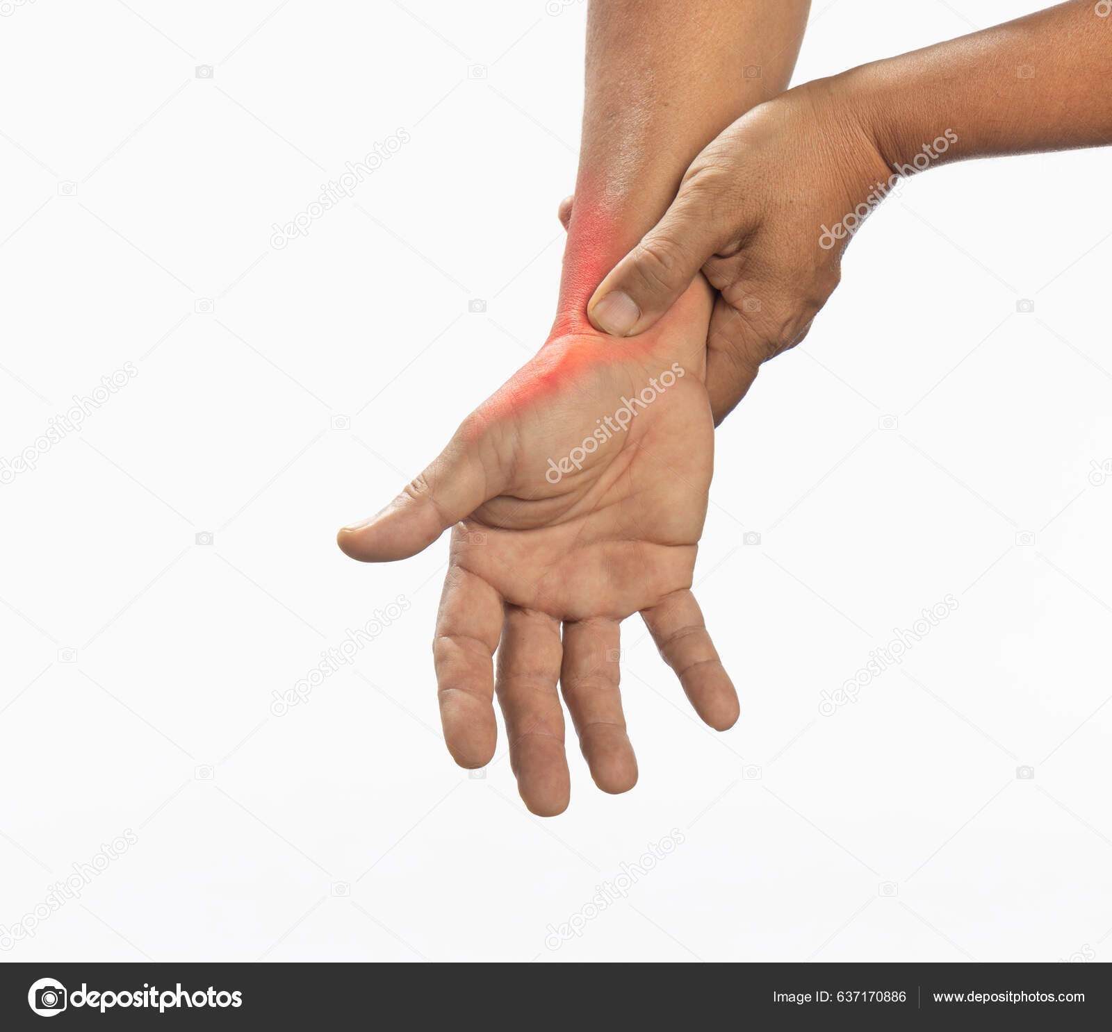Quervain's Pain Base Thumb Swelling Inflammation Tendon Thumb Wrist Hurt — Foto de stock
