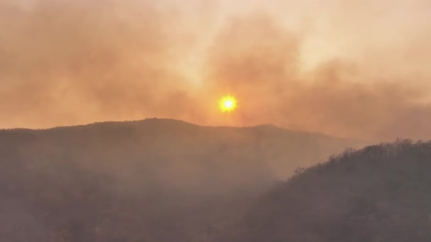 気候変動 山火事は 気候変動や地球温暖化に寄与する二酸化炭素 Co2 排出やその他の温室効果ガス Ghg を放出します — ストック動画