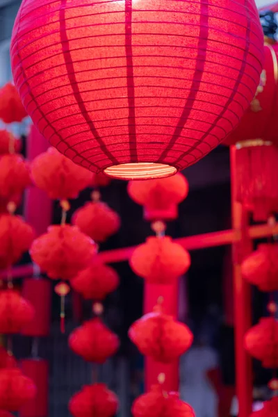 Eski Kasaba Bölgesinde Çin Yeni Yıl Fenerleri — Stok fotoğraf