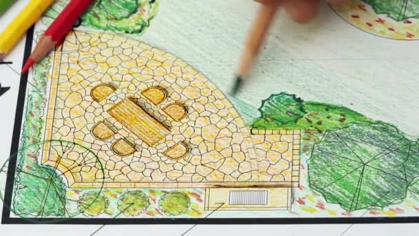 Öğrenci Bahçe Tasarım Kursunu Öğreniyor — Stok video