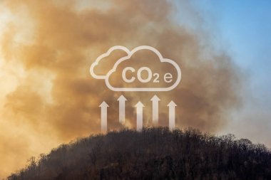 İklim değişikliği ve küresel ısınmaya katkıda bulunan karbondioksit (CO2) emisyonları Tropikal orman yangınları tarafından serbest bırakılır.