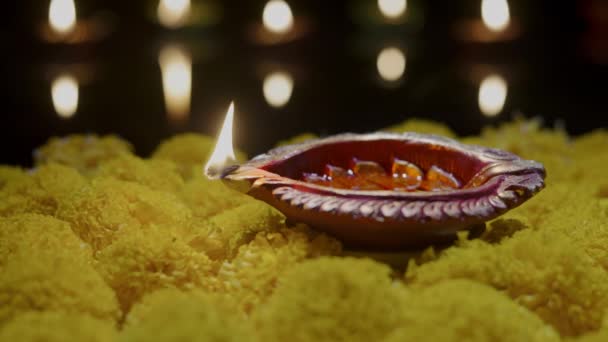 Diwali Deepavali Diwali 클레이 램프는 인도에서 휴일이다 — 비디오