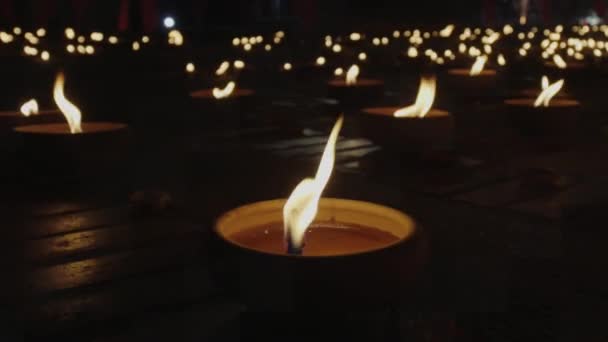 Luzes Velas Yepeng Loykrathong Festival Chiang Mai Tailândia — Vídeo de Stock