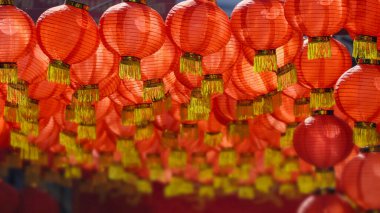 Çin mahallesinde yeni yıl feneri ve dekor ışıklandırması.