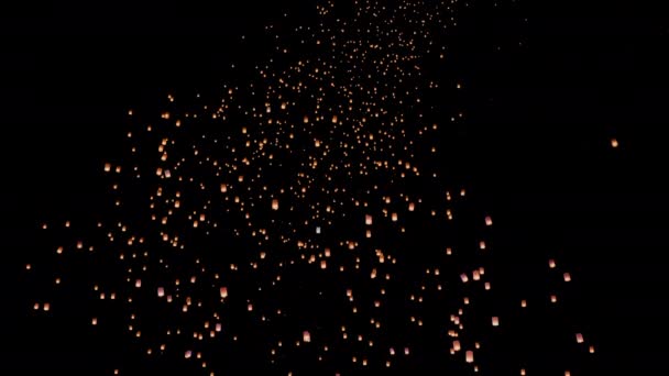 Lanternas Céu Flutuante Turístico Peng Loy Krathong Festival Chiang Mai — Vídeo de Stock