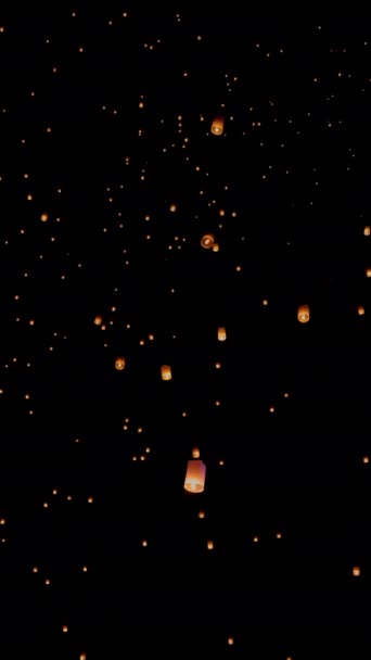 Фестивале Peng Loy Thong Тайском Городе Чианг Пукто Зажглись Фонари — стоковое видео