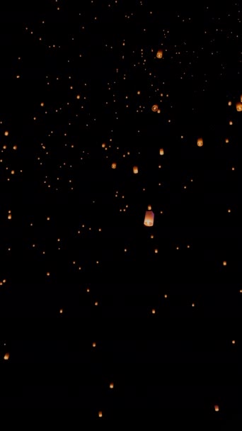 Lanternes Flottantes Touristiques Dans Festival Peng Loy Krathong Chiang Mai — Video