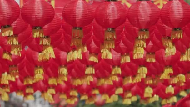 Kinesisk Nytår Lanterne Indretning Belysning Chinatown Område – Stock-video