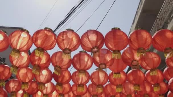 Китайський Новорічний Ліхтар Районі Чайнатауна — стокове відео