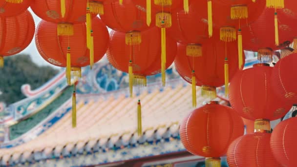 Китайский Новогодний Фонарь Районе Чайнатауна — стоковое видео