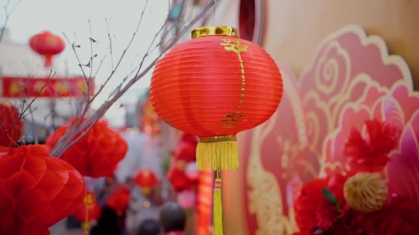 Lunar Újévi Petárdák Kínai Negyed Területén — Stock videók