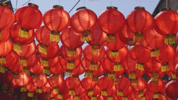 Китайский Новогодний Фонарь Районе Города Китай — стоковое видео