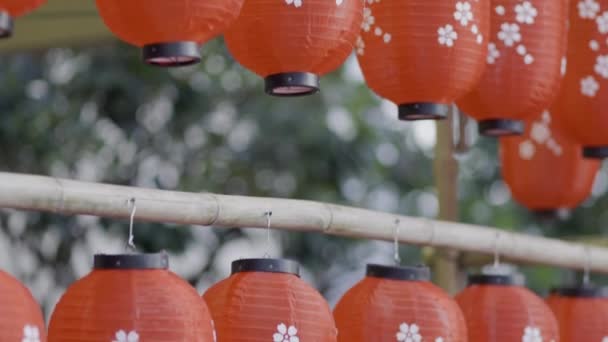 Japonské Lucerny Zdobené Potravinovém Festivalu — Stock video