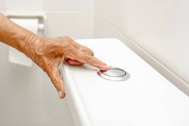 Yaşlı El Basma Klozet Sifonu Düğmesi.