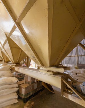 Interior of Poultry Feed Mill Plant, Thailand. clipart