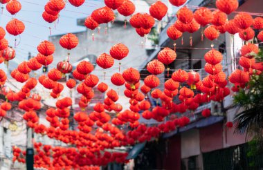 Çin Yeni Yıl Festivali 'nde fenerler.