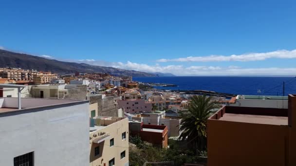 Vista Sul Mare Dell Oceano Atlantico Sulla Città Candelaria Tenerife — Video Stock