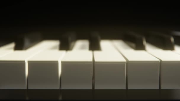 Κοντινό Πλάνο Panning Κατά Μήκος Της Κλασικής Πιάνο Πληκτρολόγιο Rack — Αρχείο Βίντεο