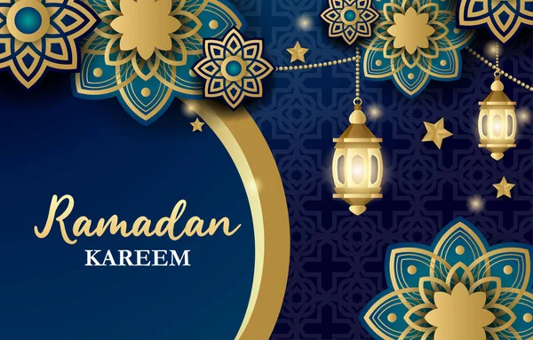 光彩夺目的Ramadan Kareem背景 — 图库矢量图片