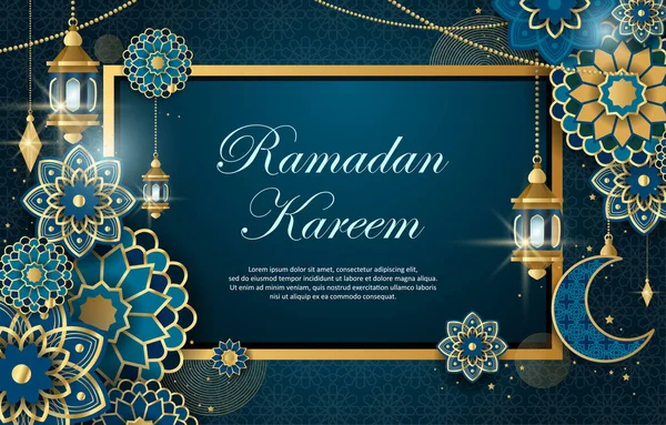 具有渐变色彩概念的Ramadan Kareem背景 — 图库矢量图片