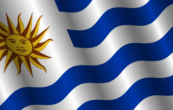 Uruguay Vlag Achtergrond Met Verloop Kleur Concept — Stockvector