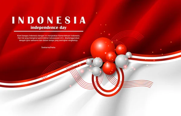 День Независимости Индонезии Концепцией Градиент Меш — стоковый вектор