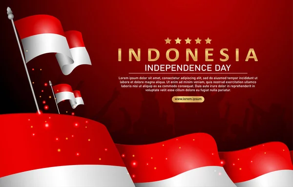 Indonesien Självständighetsdagen Bakgrund — Stock vektor