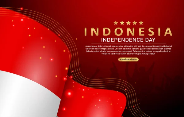 Indonesien Självständighetsdagen Bakgrund — Stock vektor