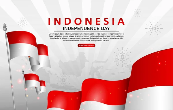 Indonesia Fondo Día Independencia — Vector de stock