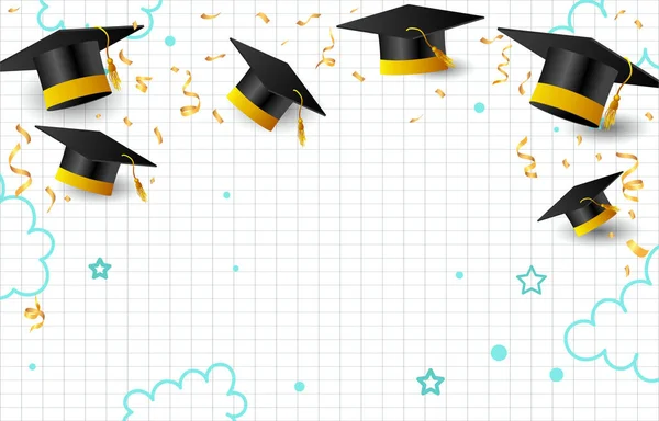 Καλή Αποφοίτηση Χαιρετισμός Φόντο Καπάκι — Διανυσματικό Αρχείο