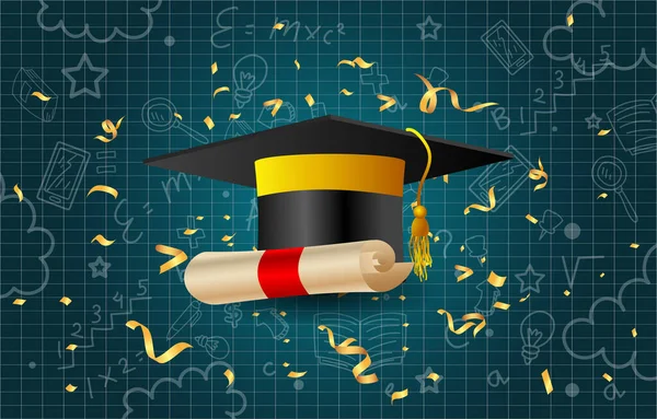 Happy Graduation Greeting Background — Stock Vector