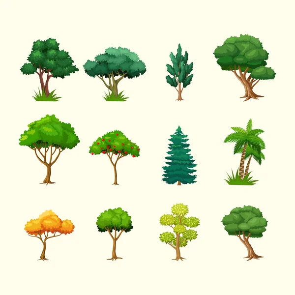Illustration Der Baumvektorsammlung — Stockvektor