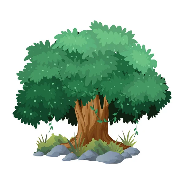 Illustration Des Baumvektors Mit Weißem Hintergrund — Stockvektor