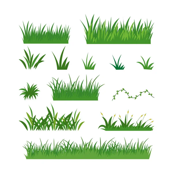 Hand Trekken Gras Vector Collectie — Stockvector