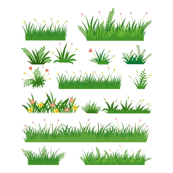 Belle Main Dessiner Collection Vectorielle Herbe — Image vectorielle