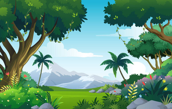 illustration of beautiful forest background