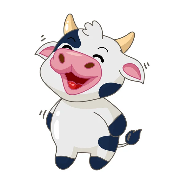 Vector Illustration Cute Cow Cartoon — Stock Vector