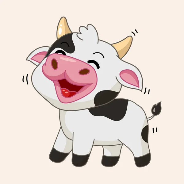 Vector Ilustración Dibujos Animados Lindo Vaca — Vector de stock